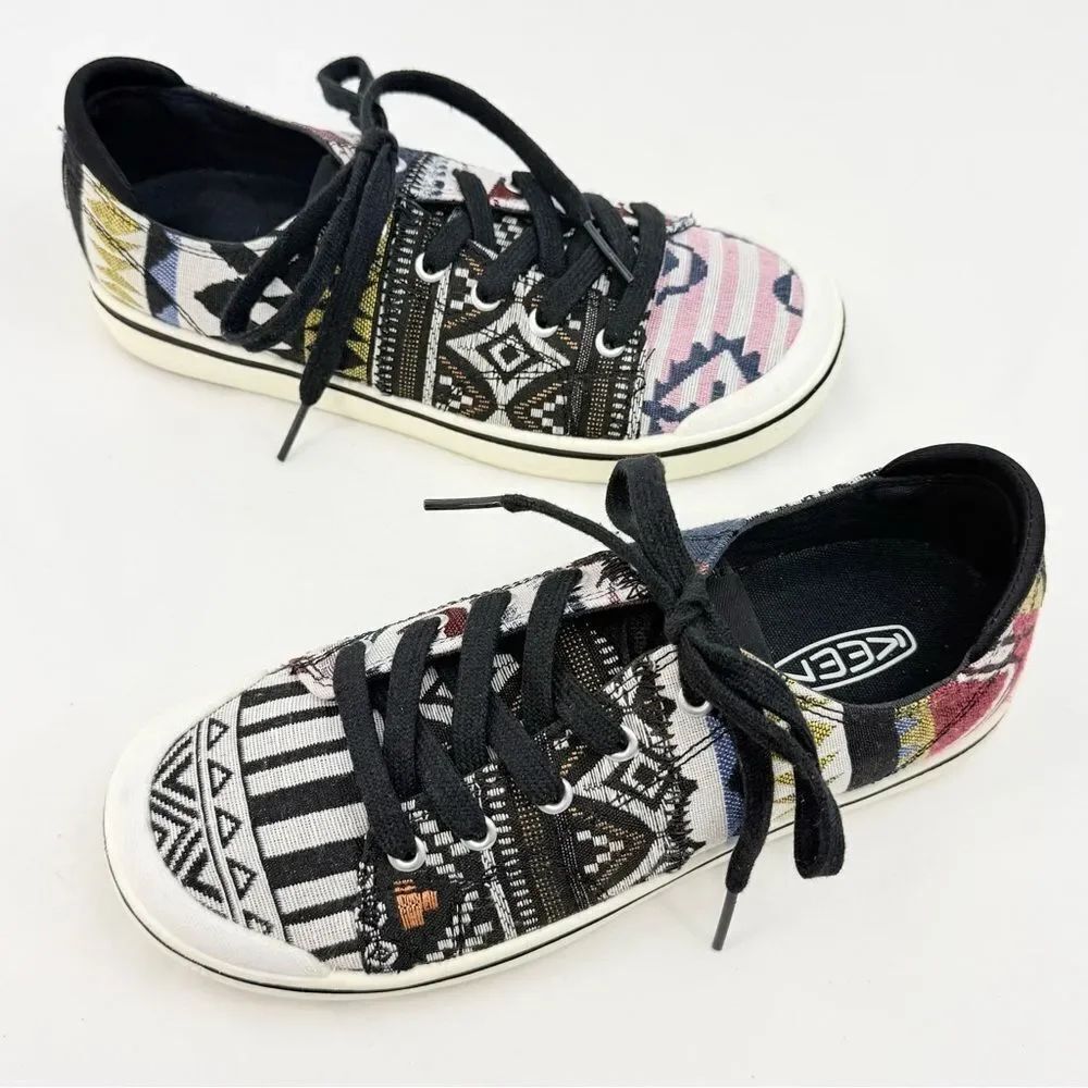Keen Elsa Iv Southwestern Aztec Tribal Pattern Lace Up Canvas Sneakers